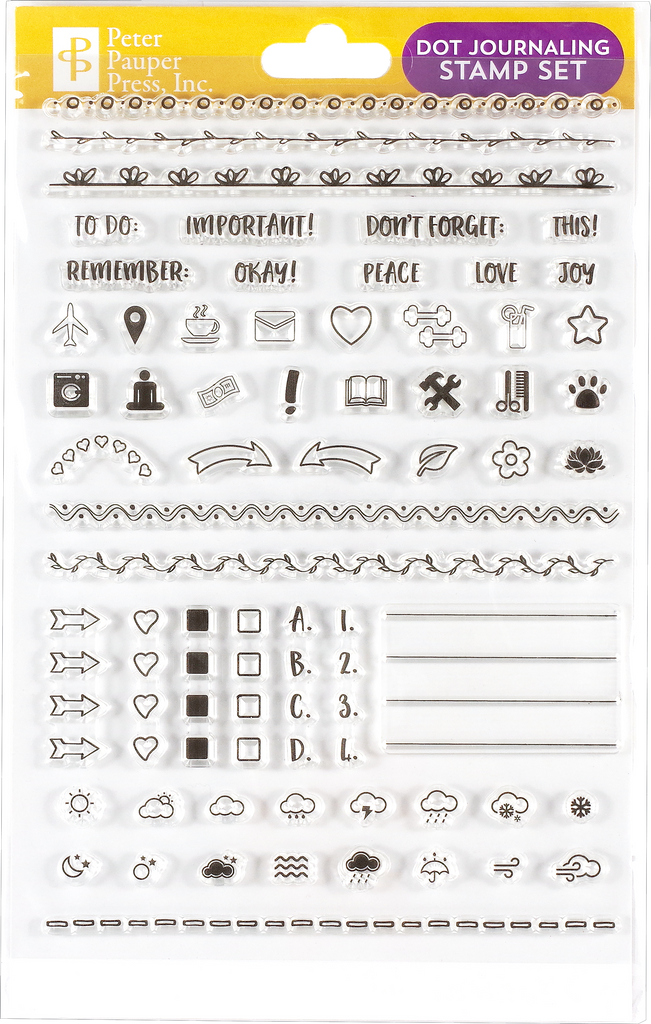 Dot Journaling Clear Silicone Stamp Set – Peter Pauper Press