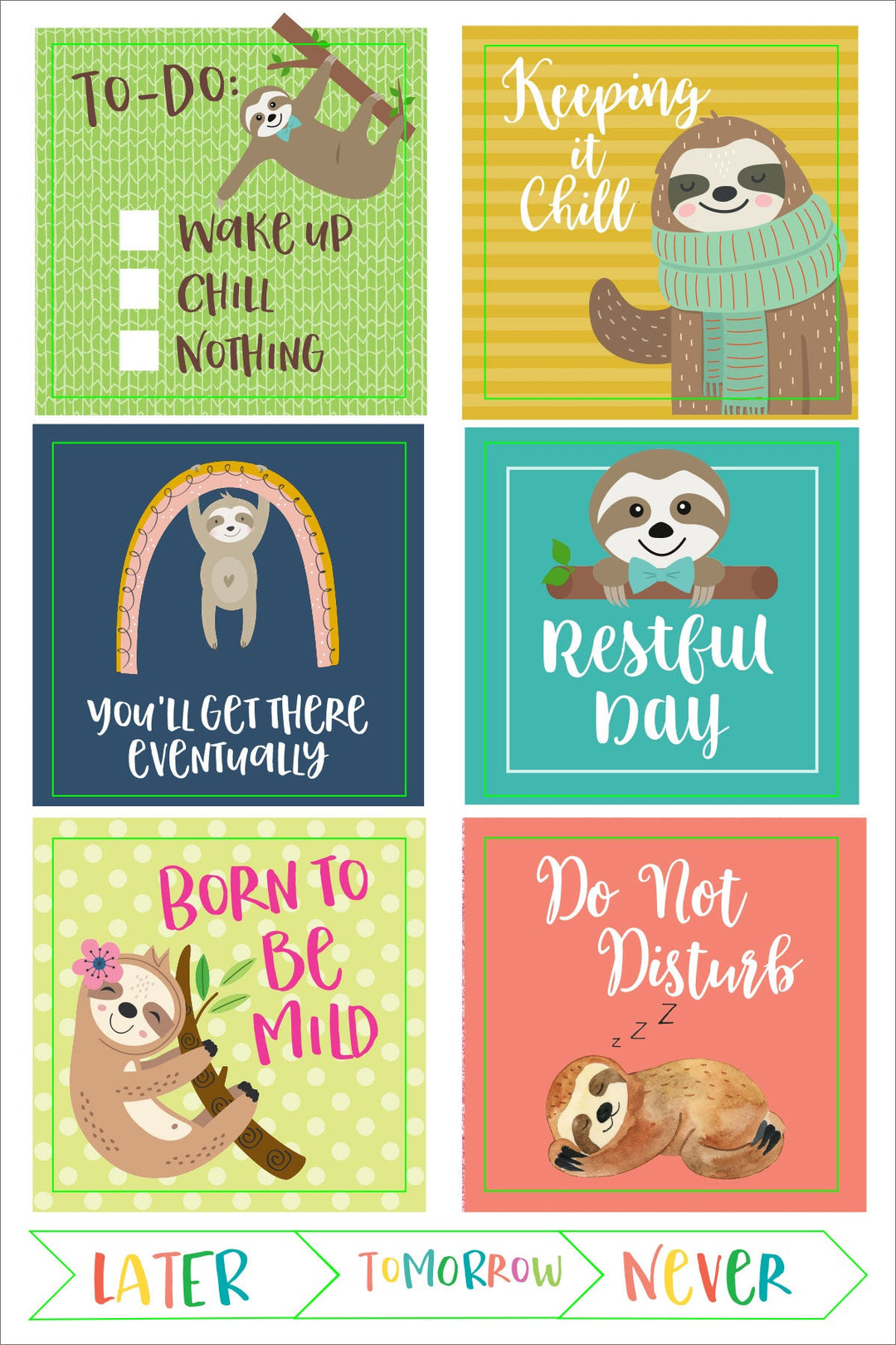 Essentials Sloth Planner Stickers – Peter Pauper Press