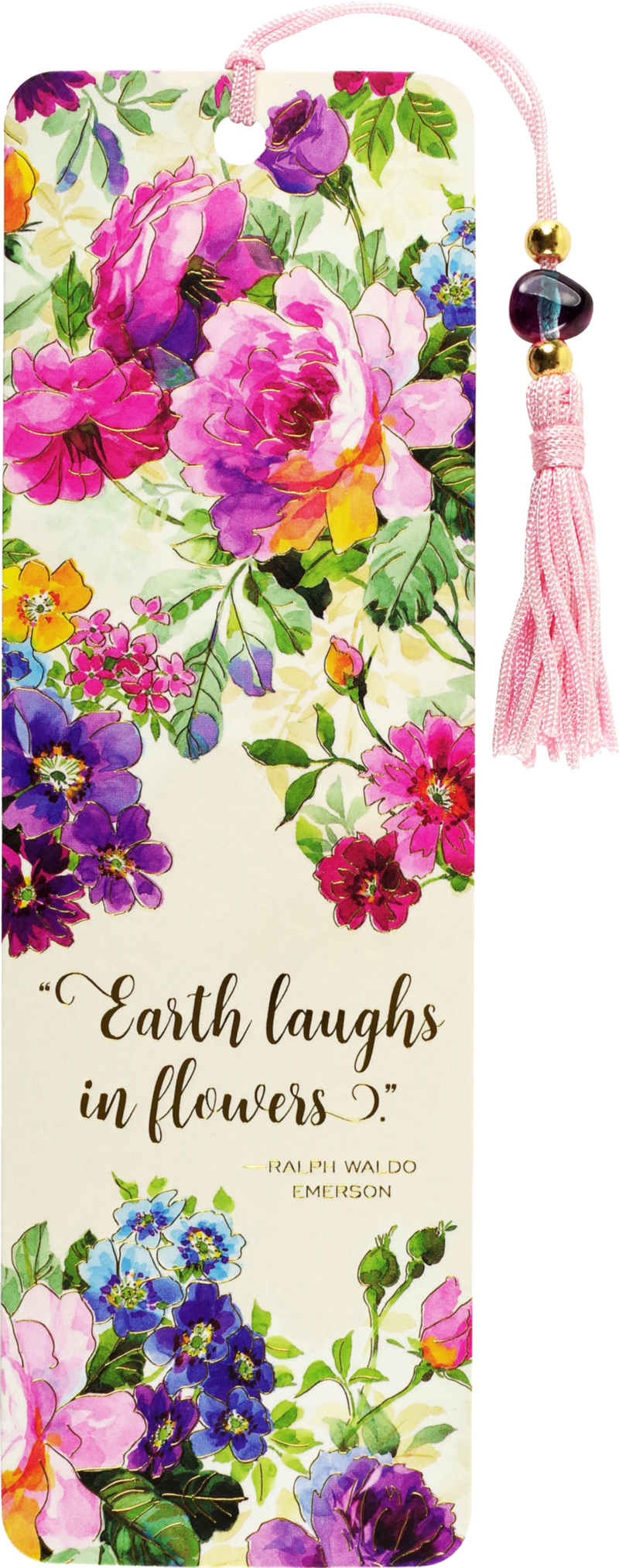 Peony Garden Beaded Bookmark