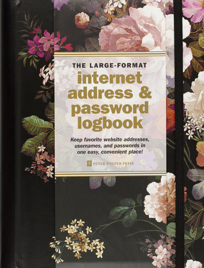 Midnight Floral Large Internet Address &amp; Password Logbook