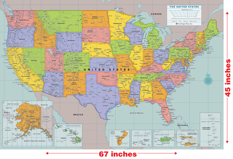 Oversized USA Laminated Wall Map