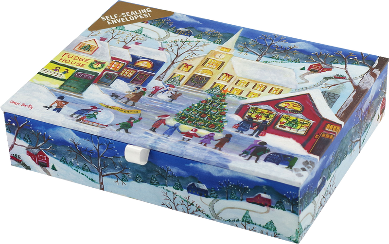 Yuletide Village Deluxe Boxed Holiday Cards