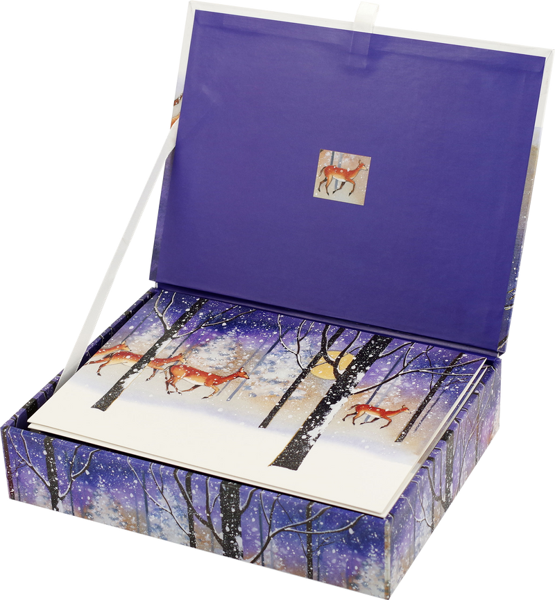 Deer in Snowfall Deluxe Boxed Holiday Cards