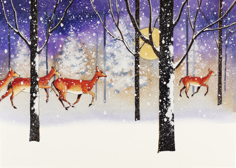 Deer in Snowfall