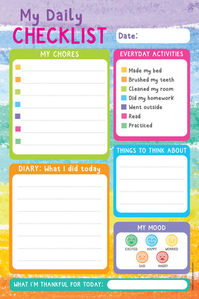 Kids' Daily Planner Note Pad