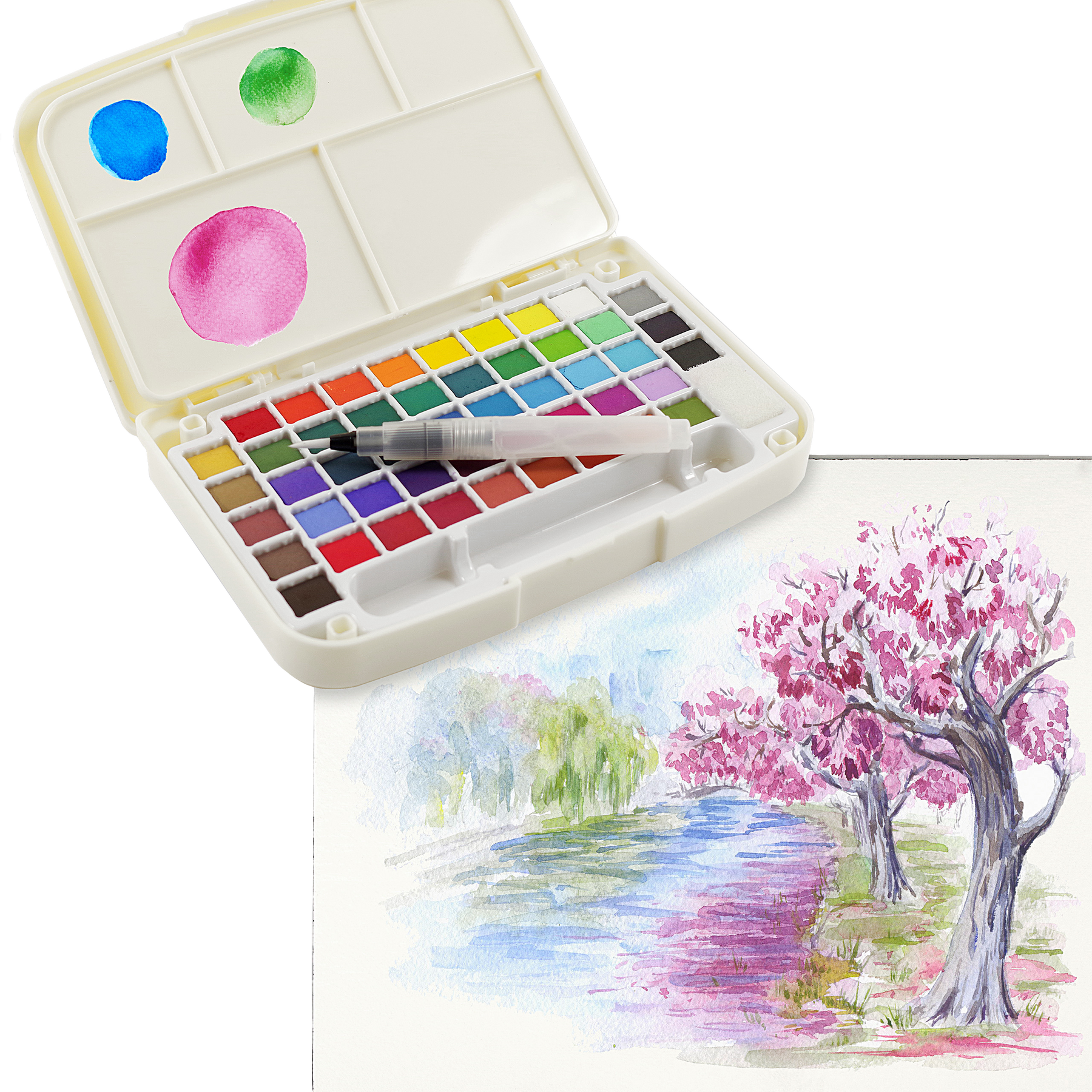 14 Color Watercolor Set in Magnetic Case — Forest Culture Design