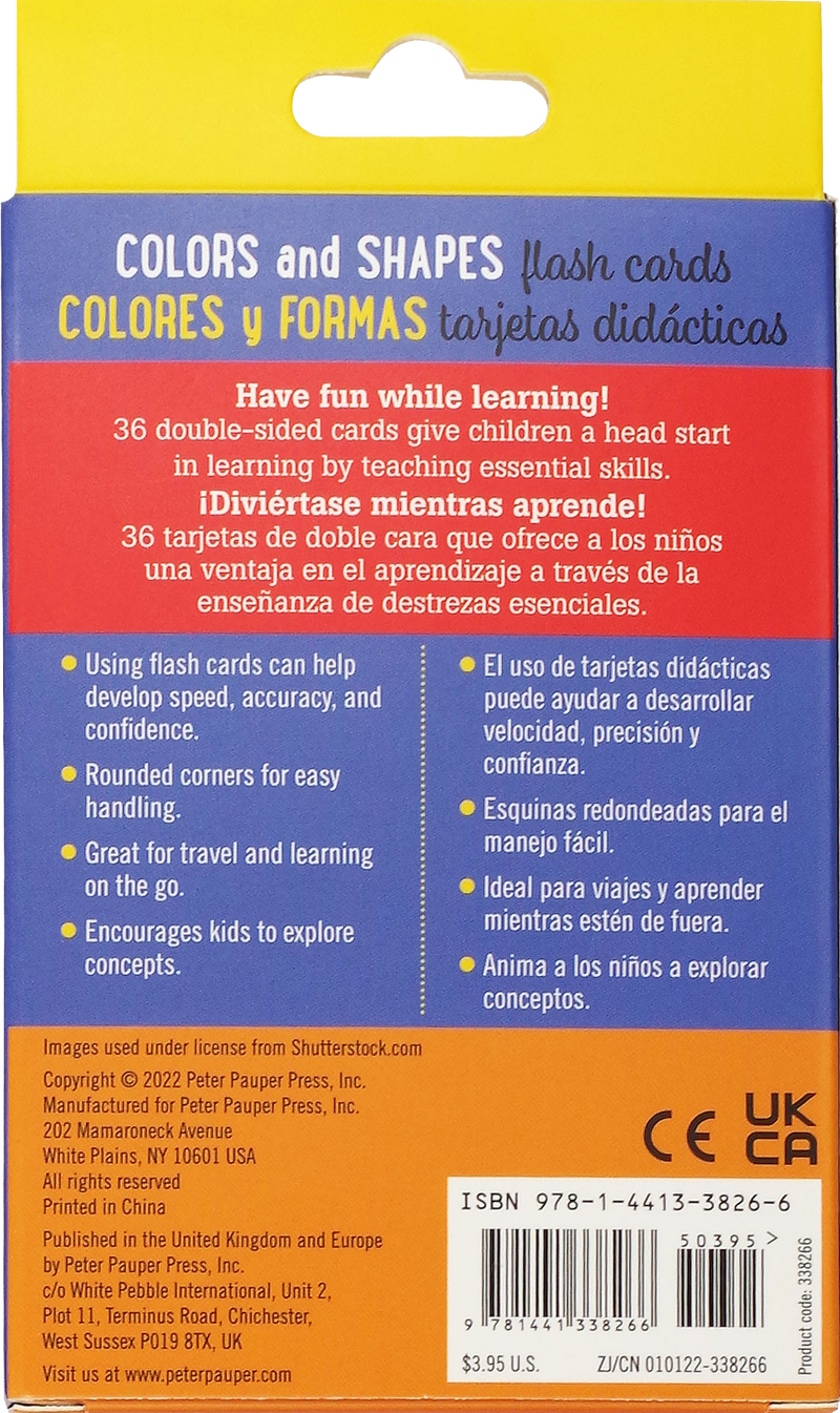 Bilingual English-Spanish Colors & Shapes Flash Cards