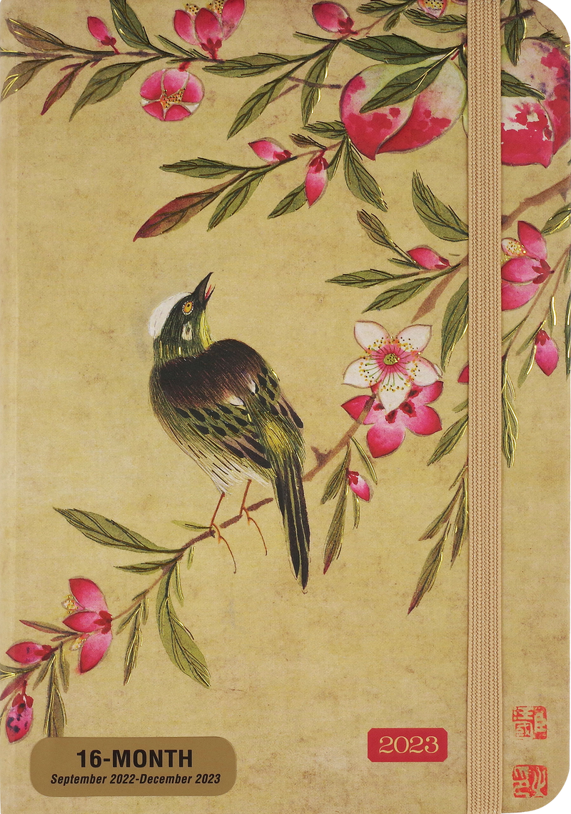 2023 Peach Blossoms Weekly Planner (16 months, Sept 2022 to Dec 2023)