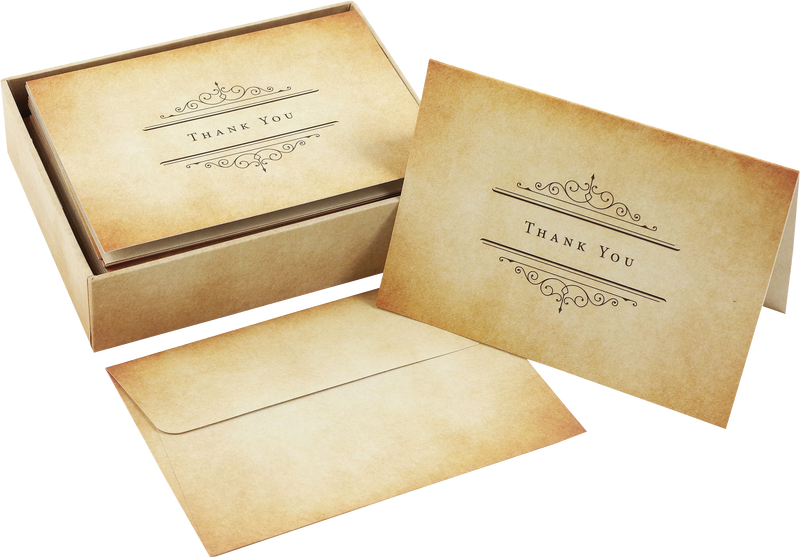 Vintage Parchment Thank You Cards