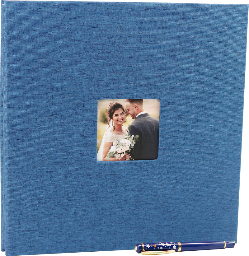 Blue Linen Photo Album (40 Self-Adhesive Pages)