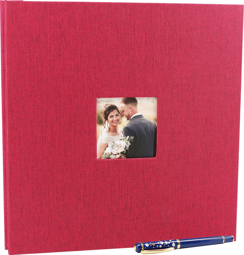 Red Linen Photo Album (40 Self-Adhesive Pages)