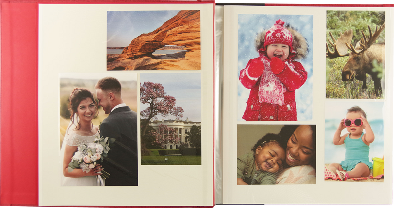 Red Linen Photo Album (40 Self-Adhesive Pages)