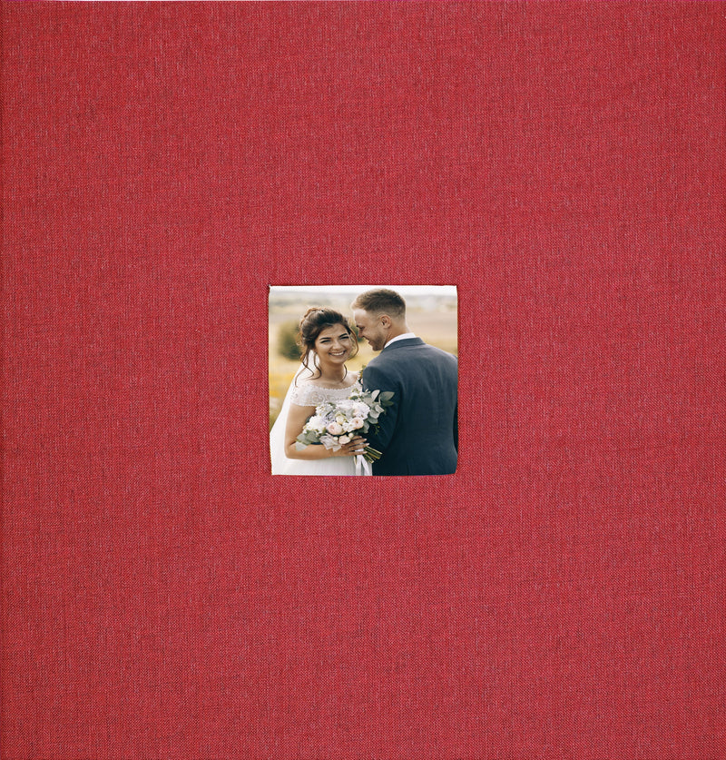 Red Linen Photo Album (40 Self-Adhesive Pages)