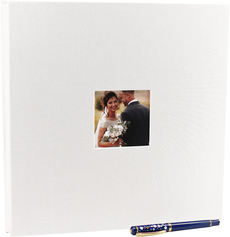 White Linen Photo Album (40 Self-Adhesive Pages)