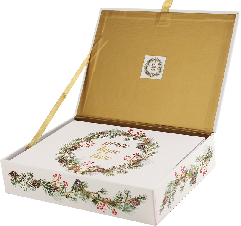 Festive Wreath Deluxe Boxed Holiday Cards