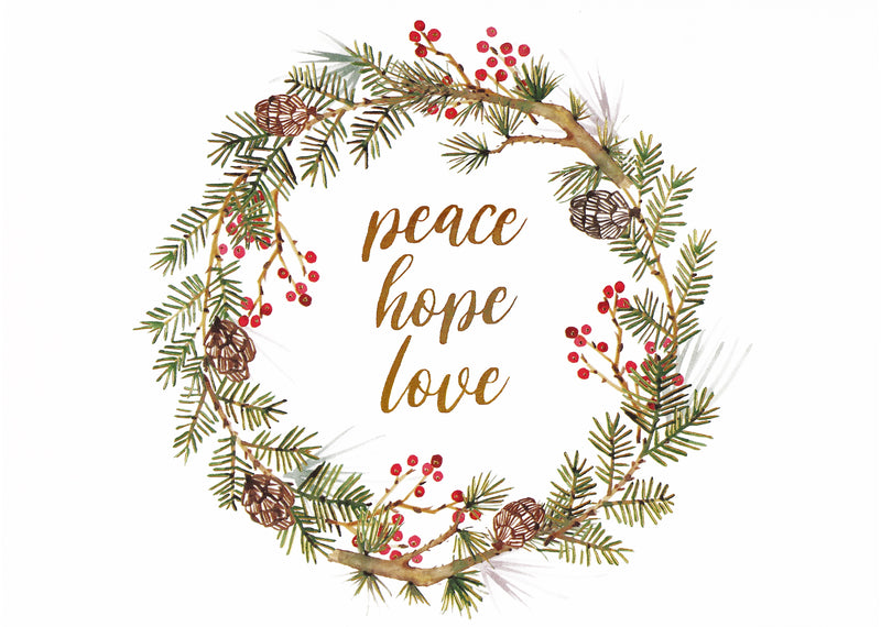 Festive Wreath Deluxe Boxed Holiday Cards