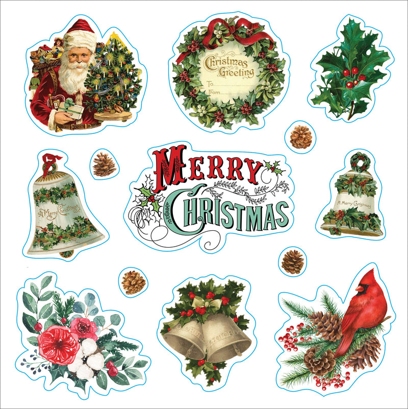 MERRY & BRIGHT CHRISTMAS STICKER BOOK. [Book]