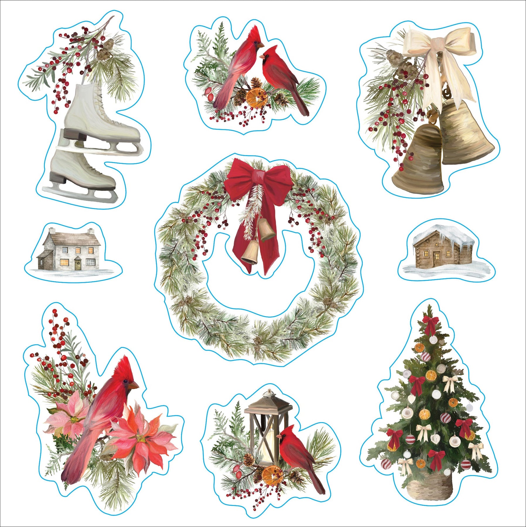 Christmas Pre-cut Sticker Book for Scrapbooking and Card Making