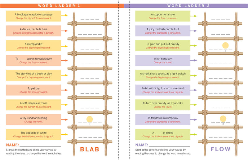 Step-by-Step Word Ladder Challenge Workbook (Grades 2-3)