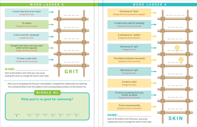 Step-by-Step Word Ladder Challenge Workbook (Grades 2-3)