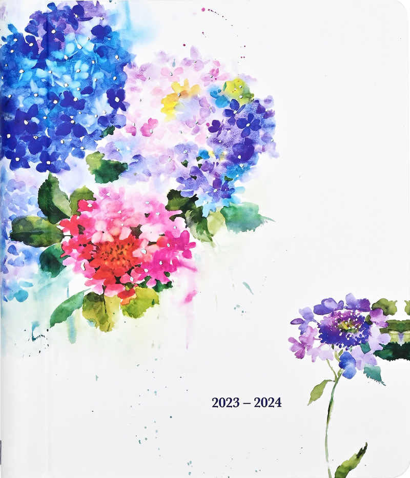 2024 Hydrangeas Family Weekly Planner (18 months, July 2023 to Dec 2024)
