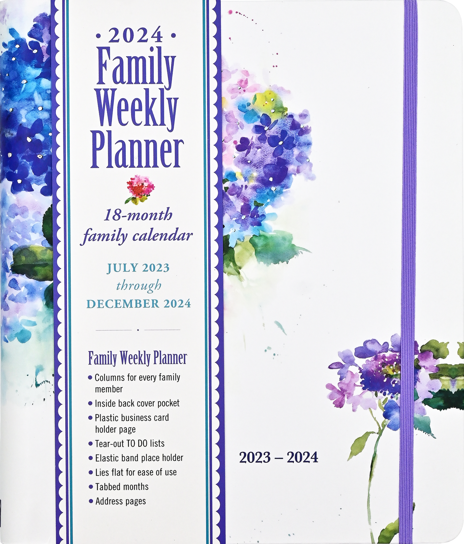 2024 Hydrangeas Family Weekly Planner (18 months, July 2023 to Dec 202 –  Peter Pauper Press