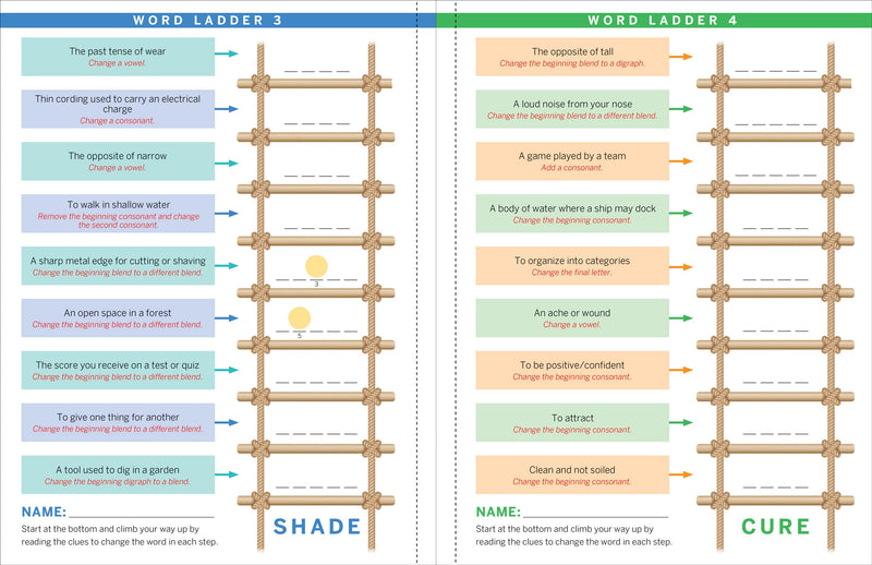 Step-by-Step Word Ladder Challenge Workbook (Grades 4-5)