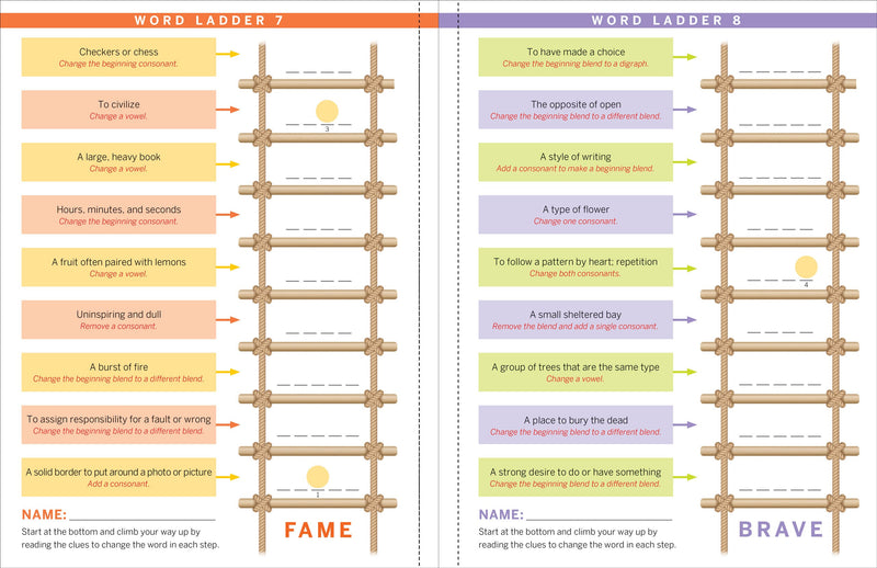 Step-by-Step Word Ladder Challenge Workbook (Grades 4-5)