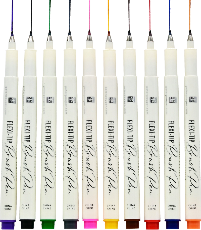 Flexi-Tip Brush Pens (Set of 10)