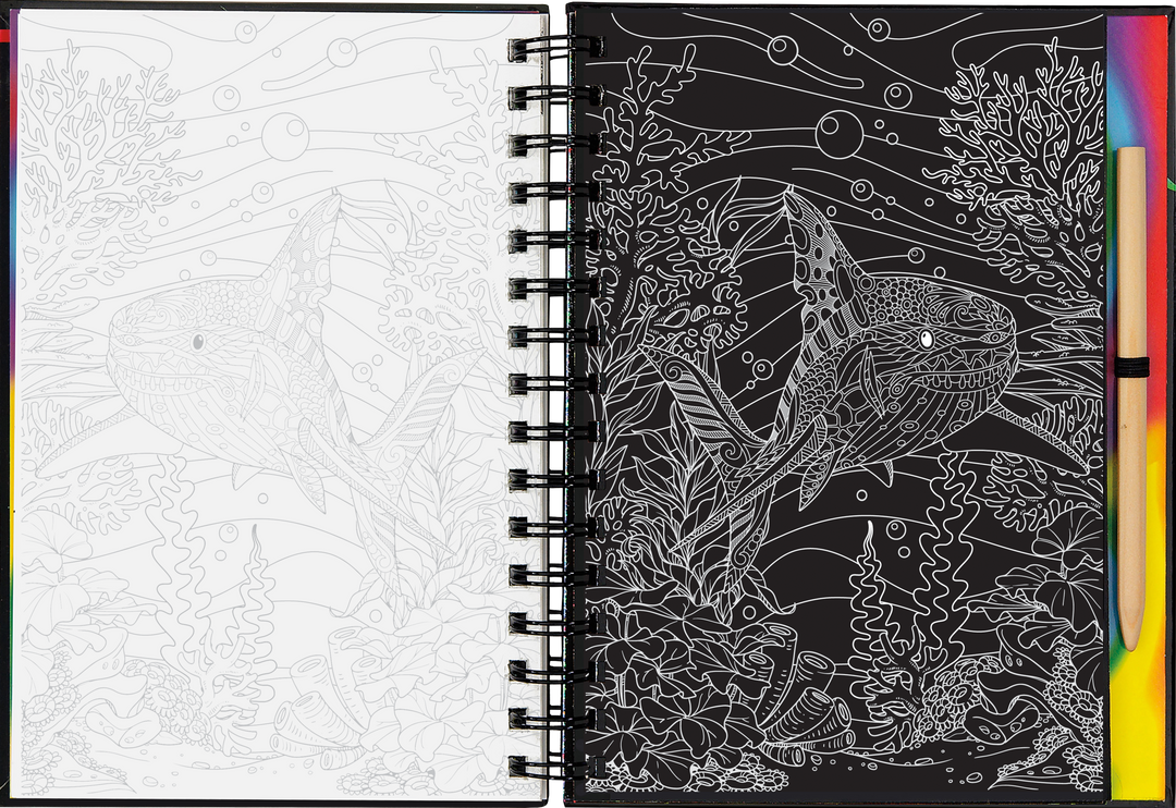 A crushed paper （鉛筆画） Extreme! Undersea World Scratch and Sketch – Peter Pauper Press