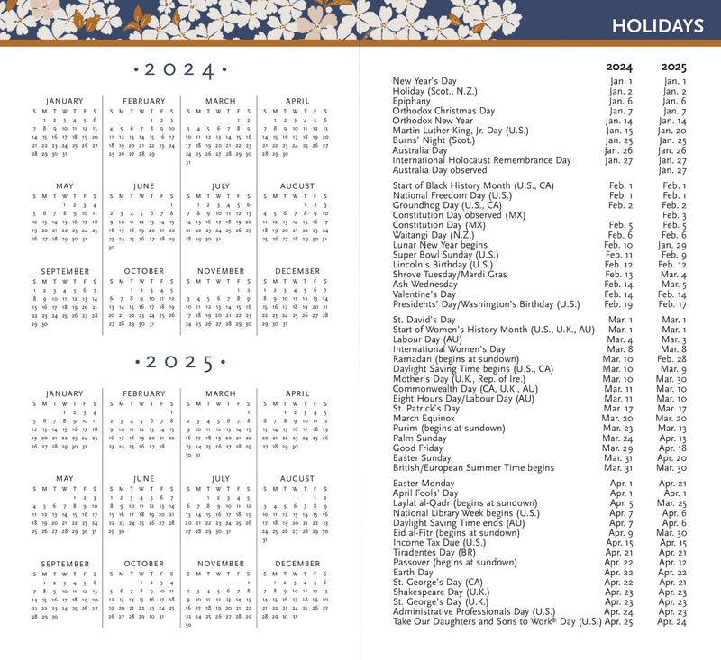 2024-25 Falling Blossoms 2-Year Pocket Planner