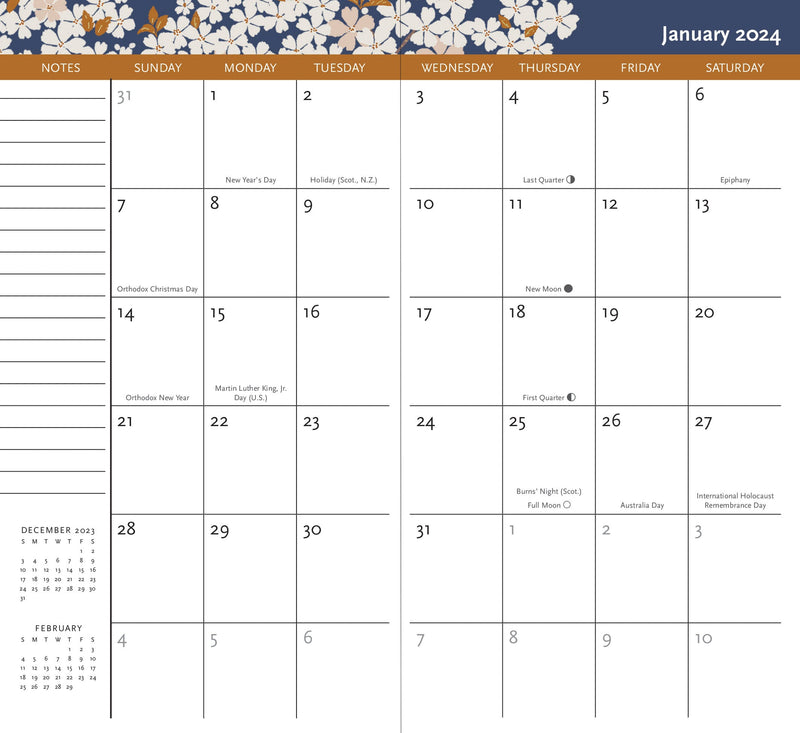 2024-25 Falling Blossoms 2-Year Pocket Planner