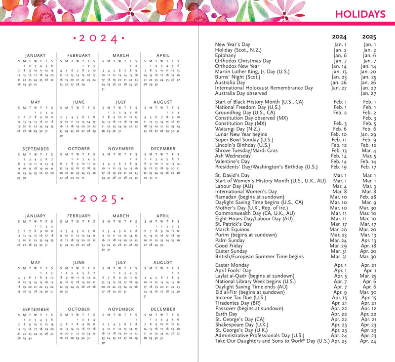 2024-25 Watercolor Garden 2-Year Pocket Planner