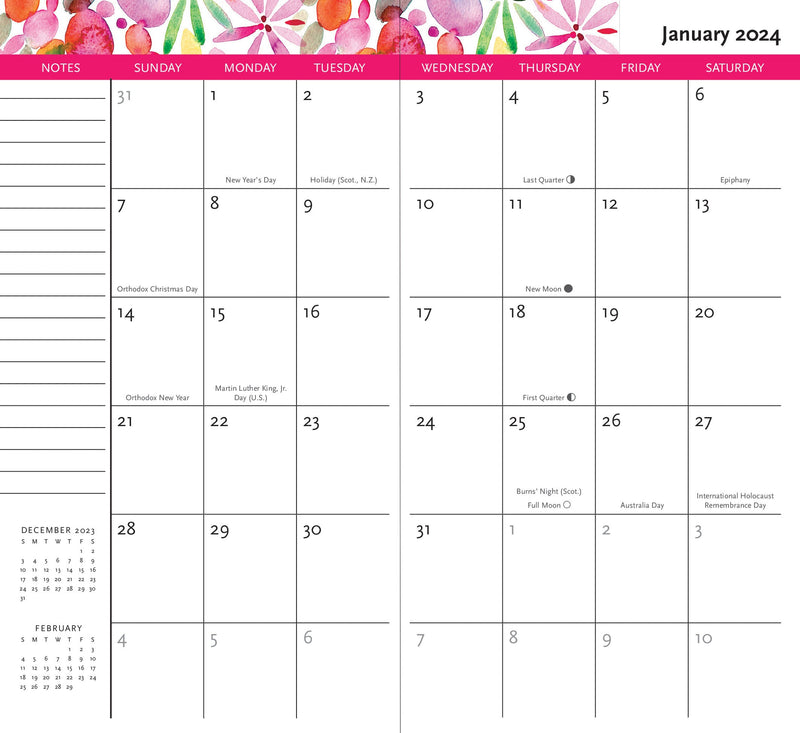 2024-25 Watercolor Garden 2-Year Pocket Planner