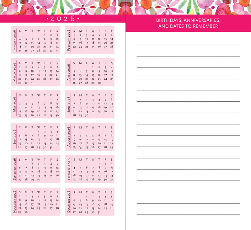 2024-25 Watercolor Garden 2-Year Pocket Planner