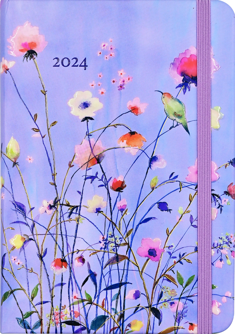 2024 Lavender Wildflowers Weekly Planner (16 months, Sept 2023 to Dec 2024)