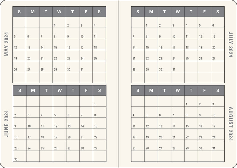 2024 Midnight Floral Weekly Planner (16 months, Sept 2023 to Dec 2024)
