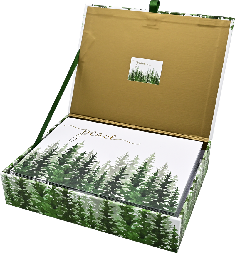 Winter Evergreens Deluxe Boxed Holiday Cards