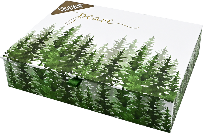 Winter Evergreens Deluxe Boxed Holiday Cards