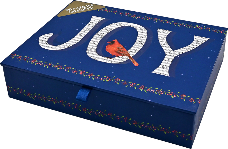 Joyful Cardinal Deluxe Boxed Holiday Cards