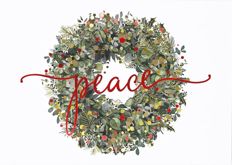 Wreath of Peace Deluxe Boxed Holiday Cards