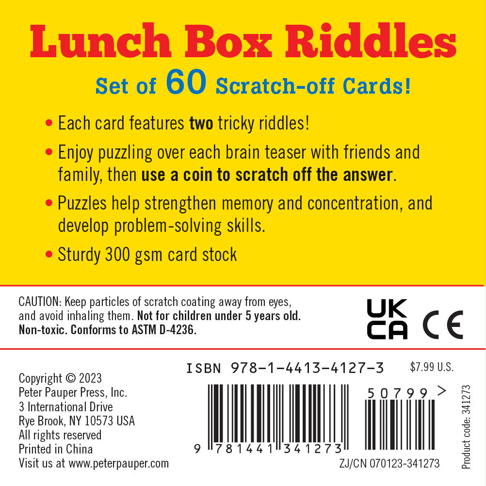 Lunch Box Riddles Scratch-Off Deck (Set of 60 cards) – Peter Pauper Press