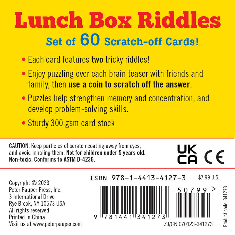 Lunch Box Riddles Scratch-Off Deck (Set of 60 cards)