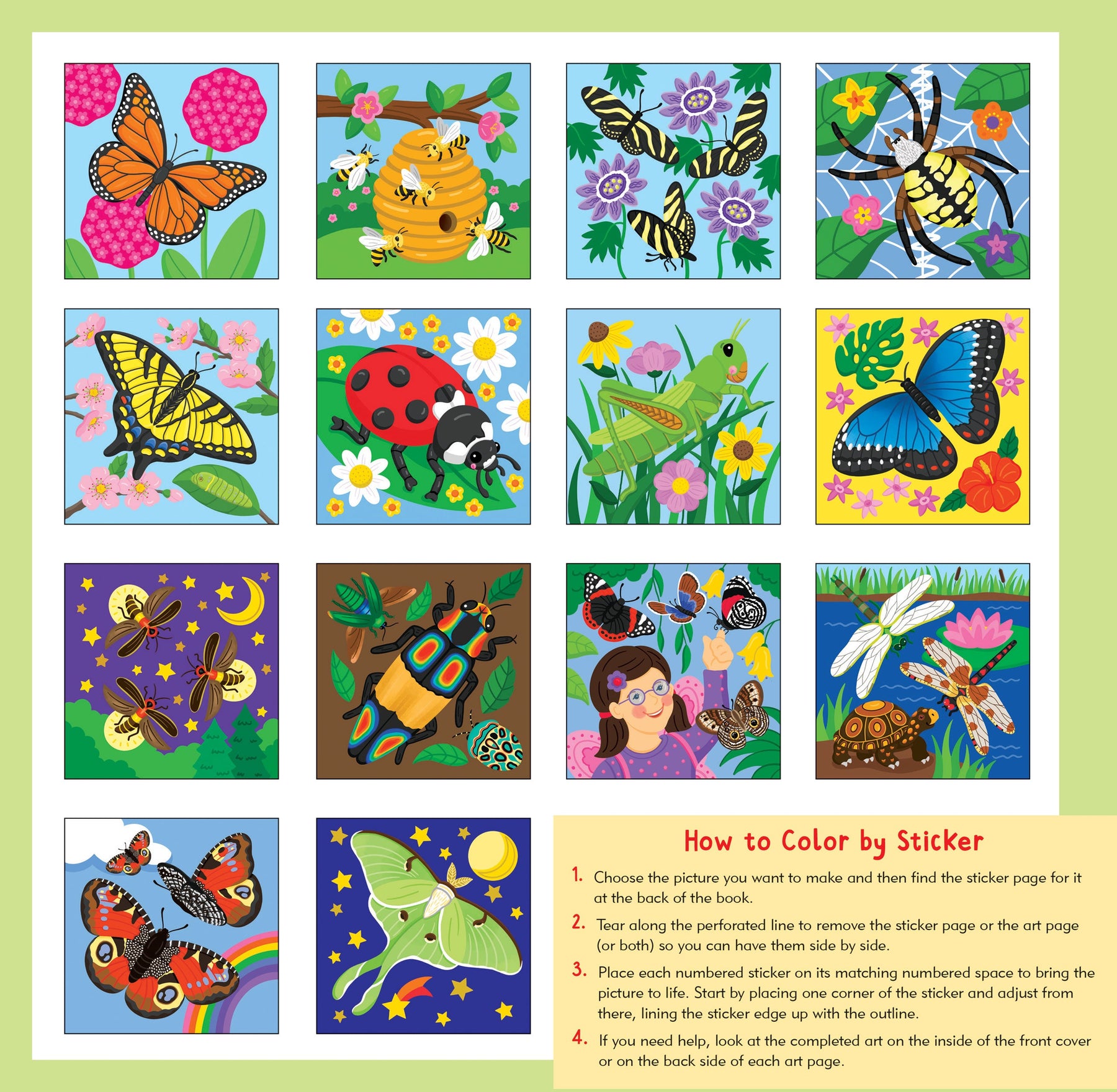 My First Color-By-Sticker Book -- Butterflies & Bugs – Peter Pauper Press