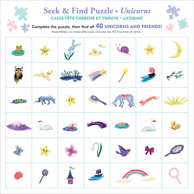 Unicorns Seek & Find 100-Piece Jigsaw Puzzle