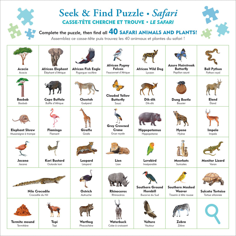 Safari Seek & Find 100-Piece Jigsaw Puzzle