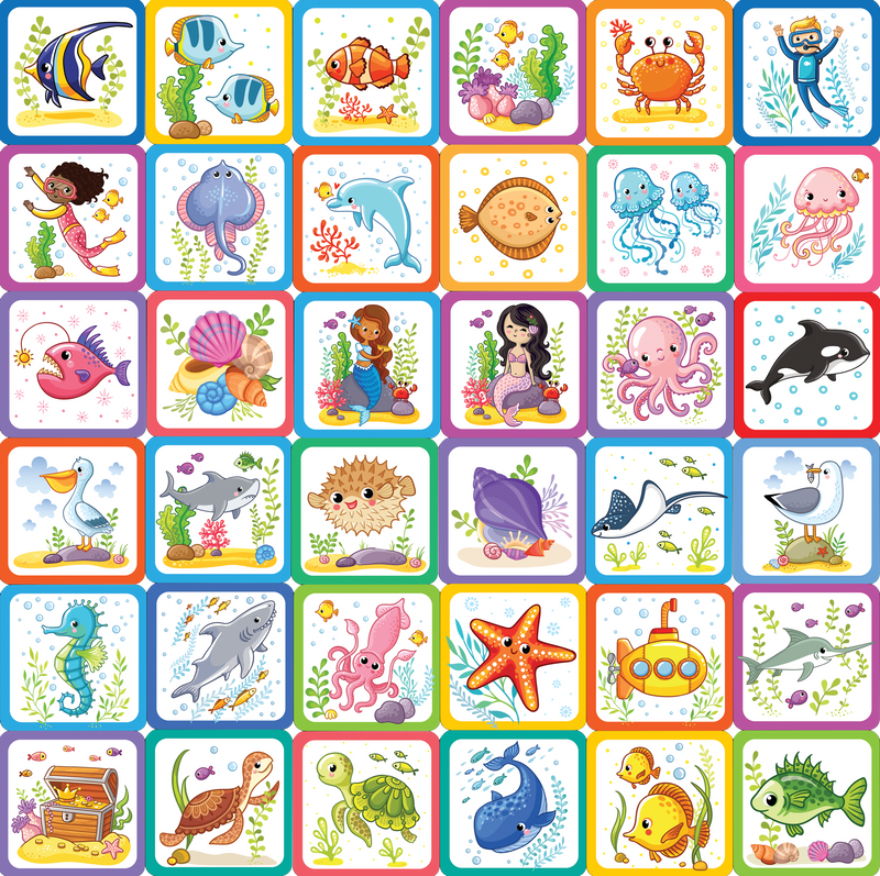 Under the Sea Memory Match Game (Set of 72 cards)