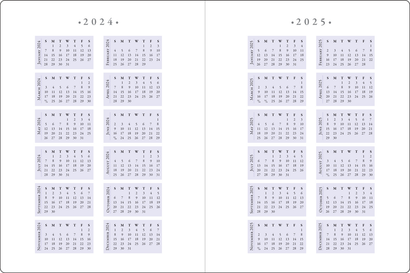 2025 Hydrangeas Family Weekly Planner