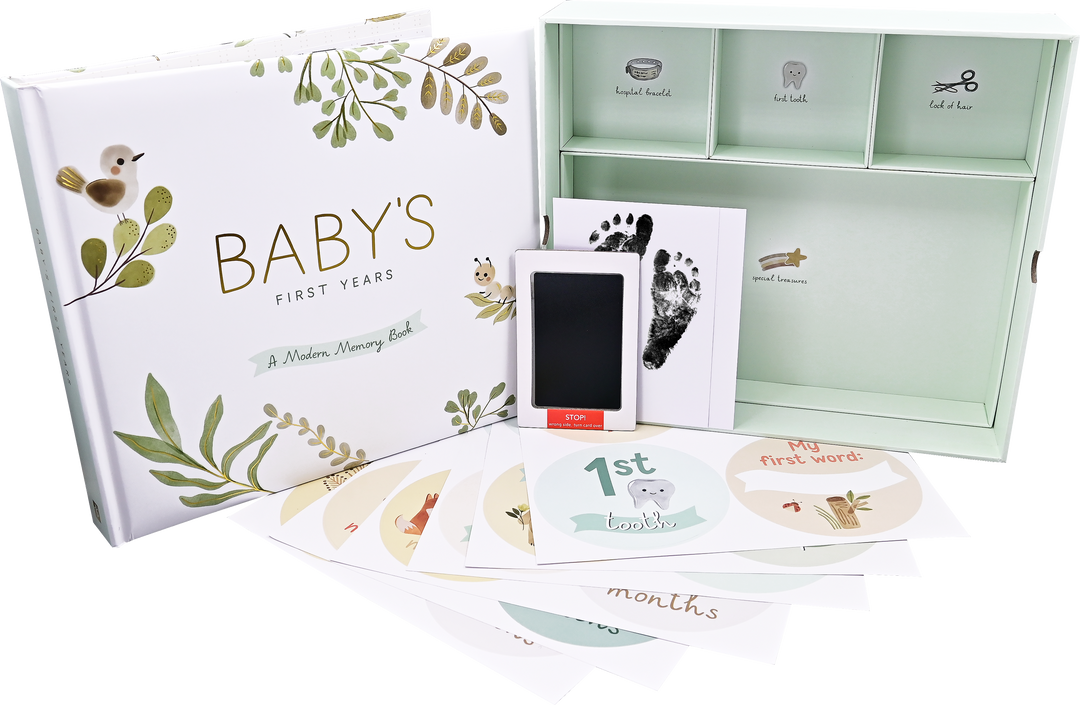 Baby's First Years: A Modern Memory Book with Keepsake Box