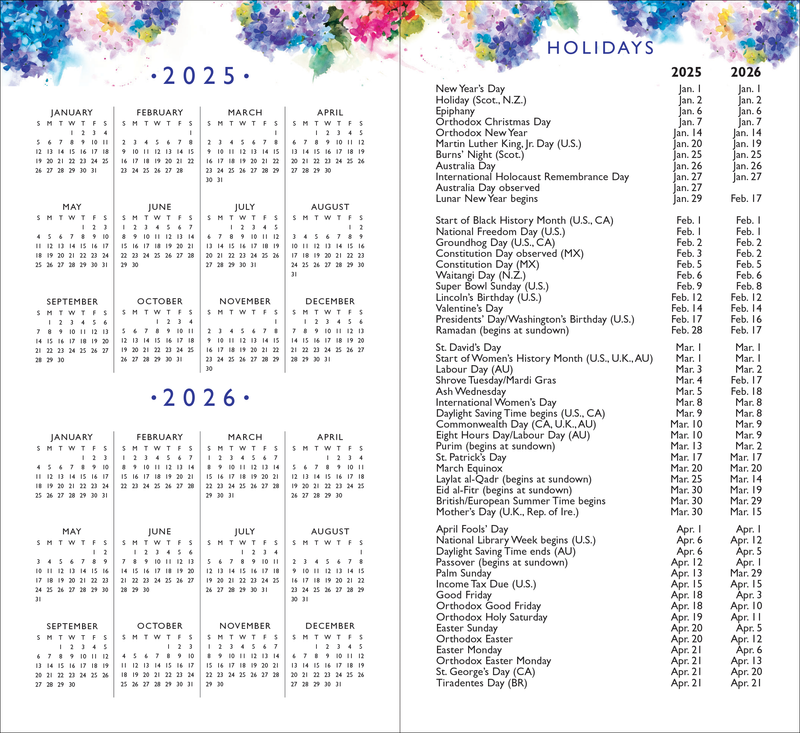 2025-26 Hydrangeas 2-Year Pocket Planner